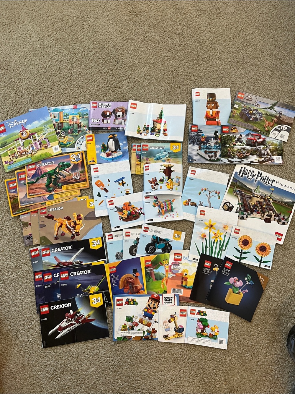 Bulk lot Lego Manuals Botanical creator super Mario Brickheadz holiday